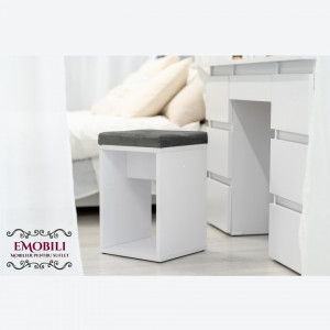 SCA502 - Scaun drept masuta toaleta machiaj cosmetica - Alb/Maro