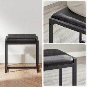 SEG206 - Set Masa toaleta, 90 cm, cosmetica machiaj cu oglinda tripla, masuta vanity - Grej stil industrial