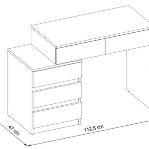 SEM509 - Set Masa toaleta, 112 cm, cosmetica machiaj oglinda masuta vanity, oglinda cu LED-uri cu sau fara scaun - Sonoma