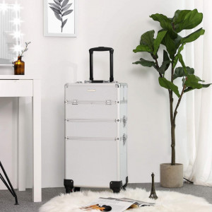 STG1 - Statie Makeup portabila, 35 cm, troler, organizator, portfard, geanta, valiza - Gri