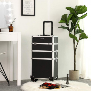 STN103 - Statie Makeup portabila, 35 cm, troler, organizator, portfard, geanta, valiza