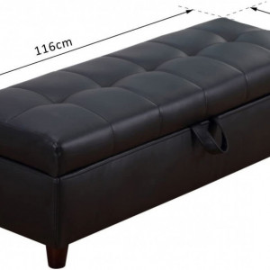 BAA109 - Divan, Canapea, fotoliu, sofa, bancheta, bancuta, banca living, dormitor, hol, piele ecologica - Negru