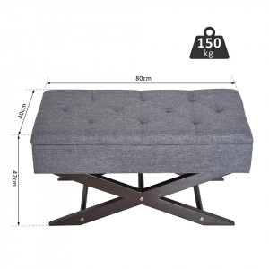BAG101 -Bancuta, Canapea, fotoliu, sofa, bancheta, banca living, dormitor, hol, lada, ladita depozitare - Gri