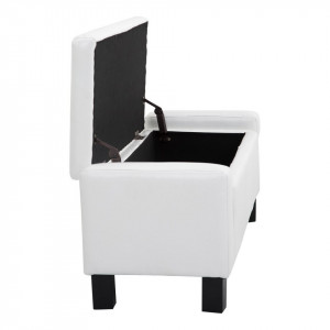 BAN110 - Bancuta, Canapea, fotoliu, sofa, bancheta, banca living, dormitor, hol, lada, ladita depozitare - Alb/Negru