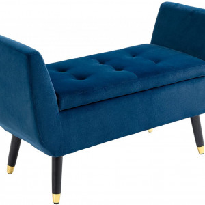 BAN237 - Bancuta 107 cm cu spatiu depozitare, bancheta cu lada, banca living, dormitor, hol - Albastru