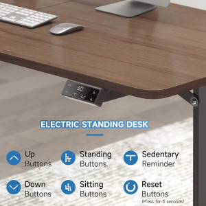 BII18 - Birou electric 110x60x71-117 cm, inaltime reglabila, masa office industriala - Maro