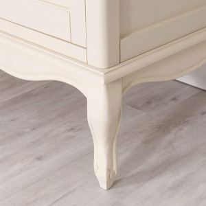 DUC106 - Dulap crem, sifonier dormitor dublu cu bara pentru umerase, manere tip cristal - Colectia Genova