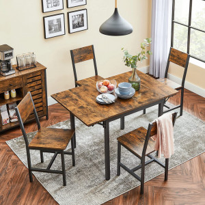 MAI6 - Masa, masuta bucatarie extensibila, 84.5-120x78 cm - Maro, stil Industrial
