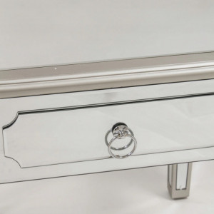 NOOG509 - Noptiera oglinda 54 cm, cu 1 sertar, dormitor - Oglinda - Argintiu