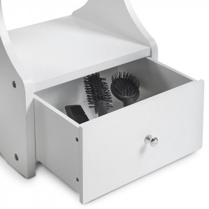 OGA120 - Oglinda caseta de bijuterii cu lumini LED, dulap, dulapior dormitor, dressing - Alb