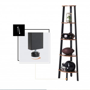RAI208 - Rafturi pe colt birou 34 cm, stil industrial - Maro