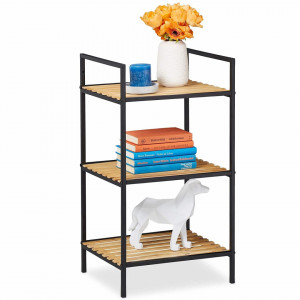 RAI224 - Rafturi 39 cm, cu 3 sau 4 nivele, pentru living, birou, hol, biblioteca stil industrial - Maro