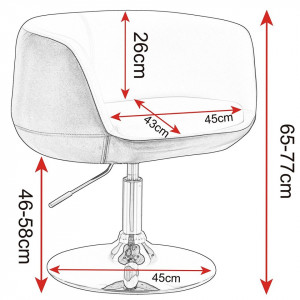SCA201 - Scaun tapitat Alb si Roz pentru masa toaleta, birou, bar, lounge, imitatie de piele, inaltime reglabila