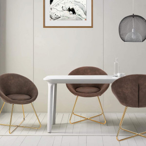 SCAU206 - Scaun masuta toaleta machiaj cosmetica tapitat - Auriu - Maro