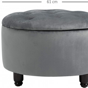 SCN203 - Scaun masuta toaleta machiaj cosmetica, fotoliu, scaunel, divan cu lada - tapiterie catifea - Gri inchis