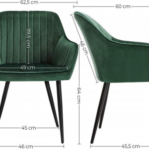 SCV2 - Set 6x Scaune, fotolii tapitate pentru living, bucatarie, masuta toaleta - Verde