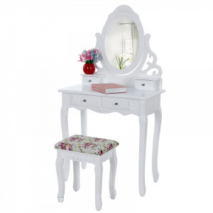 SEA104 - Set Masa alba toaleta cosmetica machiaj oglinda masuta