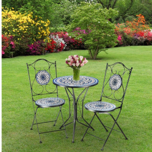 SEGAL202 - Set Masa si scaune pliante Mozaic gradina, terasa, balcon - Albastru