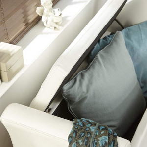 BAA110 - Divan, Canapea, fotoliu, sofa, bancheta, bancuta, banca living, dormitor, hol: Alba, piele ecologica