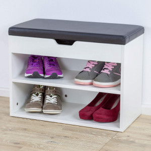 BAM223 - Banca 60 cm pentru Hol, pantofi, depozitare - Maro, Alb, Alb-Negru, Wenge, Sonoma, Stejar