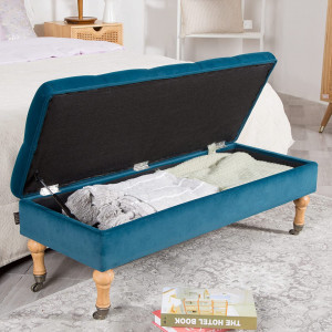 BAT201 - Bancuta 110 cm, divan, bancheta, banca living, dormitor, hol, lada depozitare - Turcoaz