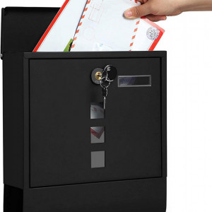 CPN1 - Cutie postala, cutie de scrisori, metalica, stil industrial - Negru