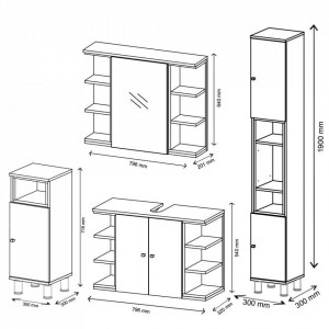LILI209 - Comoda ingusta LILI - Mobilier Baie Gri