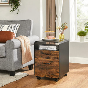 NOI11 - Noptiera inalta, 40x45x58.7 cm comoda ingusta pentru dormitor sau living stil industrial - Maro
