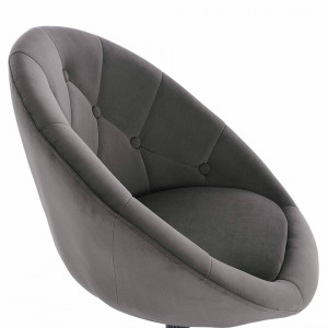 SCA226 - Scaun tapitat Gri catifelat pentru masa toaleta, birou, bar, lounge, inaltime reglabila