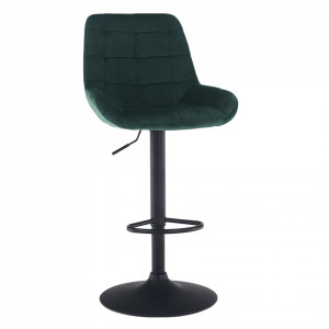 SCN603 - Scaun tapitat Verde catifelat pentru bar, lounge, inaltime reglabila