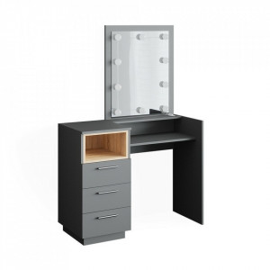 SEG204 - Set Masa toaleta, 100 cm, moderna cosmetica machiaj oglinda, masuta vanity cu sau fara LED- Antracit
