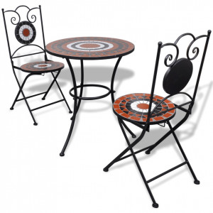 SEGM3 - Set Masa si scaune pliante Mozaic gradina, terasa, balcon - Maro