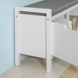 BAA14 - Banca 91 cm, bancuta pentru Hol, depozitare pantofi - Alba