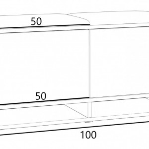 BAA503 - Banca 100x37x50 cm, Pantofar pentru Hol, pantofi, depozitare - Alb