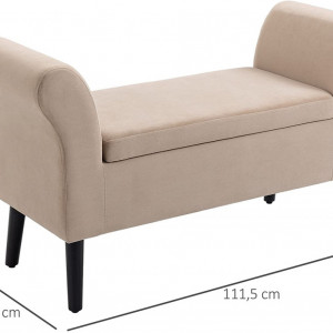 BAC204 - Bancuta 111 cm, divan, Canapea, fotoliu, sofa, bancheta, banca living, dormitor, hol, lada depozitare - Crem