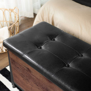BAI12 - Bancuta tapitata 80x40x50 cm, pentru hol sau living, patofar, bancuta depozitare - Maro
