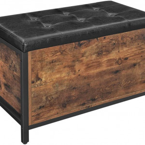 BAI205 - Bancuta tapitata 80 cm, pentru hol sau living, patofar, bancuta depozitare - Maro