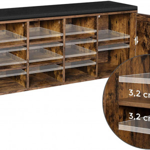 BAI8 - Bancuta tapitata 110 cm, pentru hol sau living, pantofar, bancuta depozitare - Maro