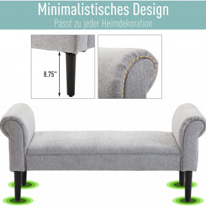 BAN241 - Bancuta 132 cm, divan, Canapea, fotoliu, sofa, bancheta, banca living, dormitor, hol, lada depozitare - Gri