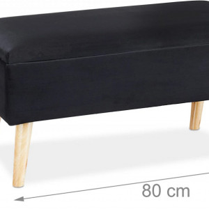BAN4 - Bancuta 80 cm, bancheta cu lada, banca living, dormitor, hol - Negru