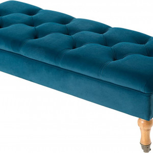 BAT201 - Bancuta 110 cm, divan, bancheta, banca living, dormitor, hol, lada depozitare - Turcoaz