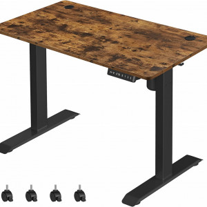 BII19 - Birou electric 120x60x73-118 cm, inaltime reglabila, masa office industriala - Maro