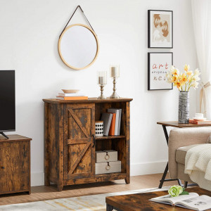 COMI1 - Comoda, 80 cm pentru hol, living, dormitor, stil industrial - Maro