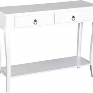 MAA212 - Masa toaleta, 100 cm, consola cosmetica machiaj masuta vanity make-up cu raft pentru hol - Alb