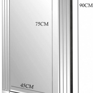 OGG8 - Oglinda 90x60 cm, pentru perete ornamentala dormitor, living - Argintie