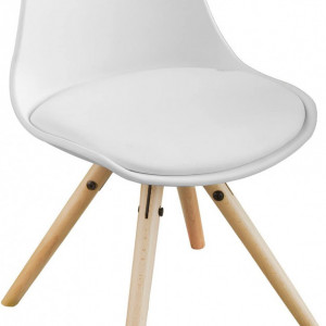 SCAC1 - Scaun copii, 34 cm, scaunel cu picioare din lemn - Alb