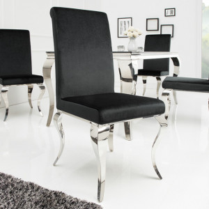 SCAG202 - Scaun tapitat cu picioare din metal, living, dining - Argintiu sau Negru