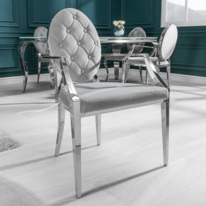 SCAG204 - Scaun tapitat cu picioare din metal, living, dining - Argintiu sau Negru