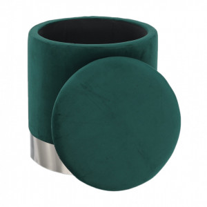 SCAG603 - Scaun tapitat, masa toaleta, taburet machiaj - Argintiu-Verde