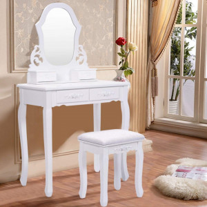 SEA110 - Set Masa alba toaleta cosmetica machiaj oglinda masuta